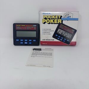 Vintage Radica Pocket Poker Model 1310 Hand Held Card Game Video Poker WORKS!